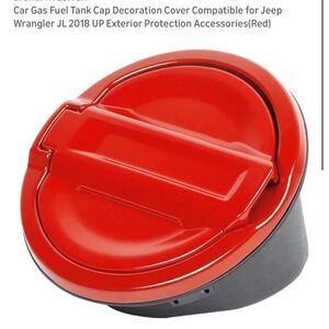 Red ABS Aluminum Gas Fuel Tank Cap Cover Decoration Jeep Wrangler JL 2018 UP
